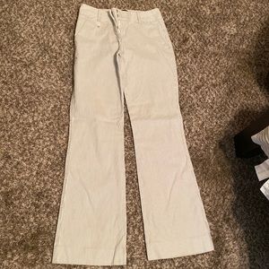 The Limited Pants in white and gray with stripes